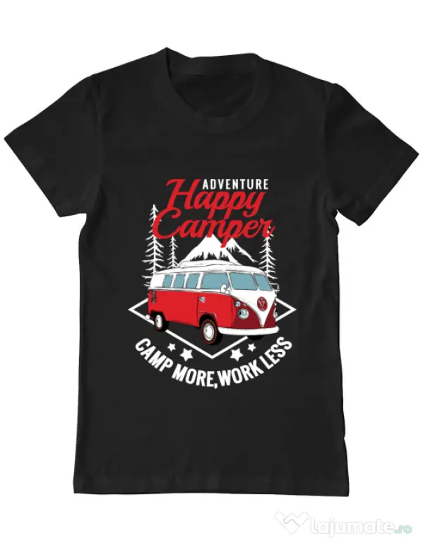 Tricou ADLER barbat Happy Negru