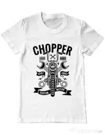 Tricou ADLER barbat Chopper Alb