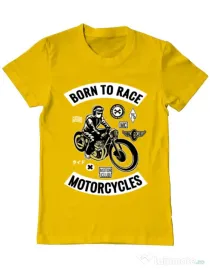 Tricou ADLER barbat Born to race Galben