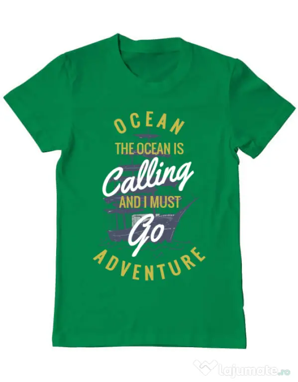 Tricou ADLER barbat Ocean adventure Verde mediu