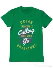 Tricou ADLER barbat Ocean adventure Verde mediu