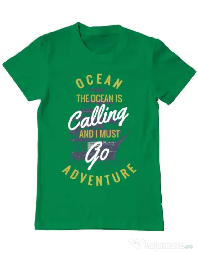 Tricou ADLER barbat Ocean adventure Verde mediu