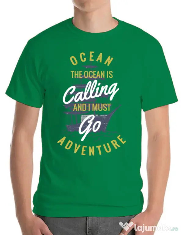 Tricou ADLER barbat Ocean adventure Verde mediu