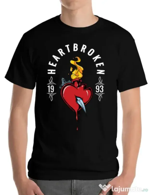 Tricou ADLER barbat Heartbroken Negru