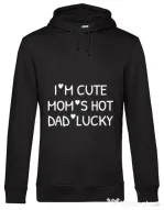 Hoodie barbat cu gluga I’m cute Negru