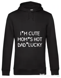 Hoodie barbat cu gluga I’m cute Negru