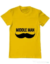 Tricou ADLER barbat Middle man Galben