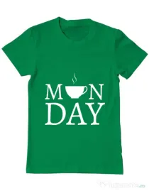 Tricou ADLER barbat Monday coffee Verde mediu