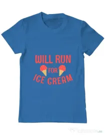 Tricou ADLER barbat Running for ice cream Albastru azuriu