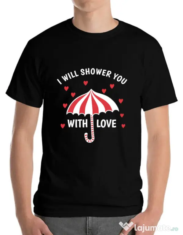 Tricou ADLER barbat Raining love Negru