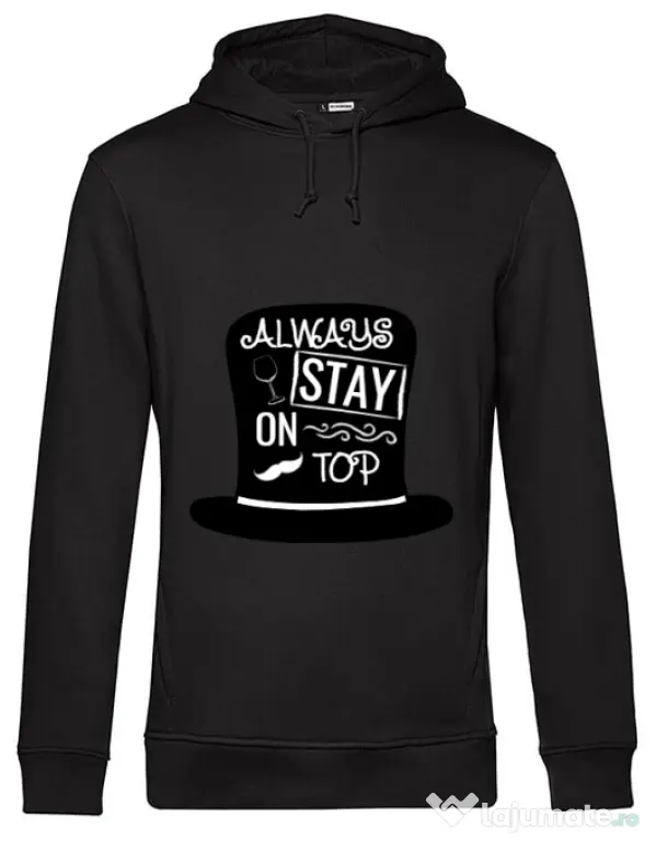 Hoodie barbat cu gluga Stay on top Negru