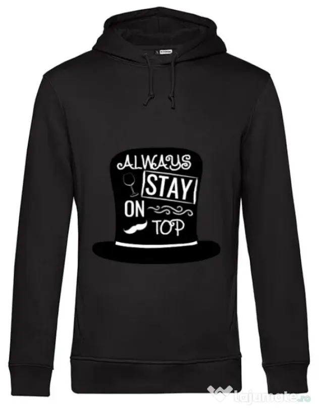 Hoodie barbat cu gluga Stay on top Negru