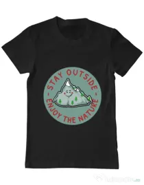 Tricou ADLER barbat Stay outside Negru