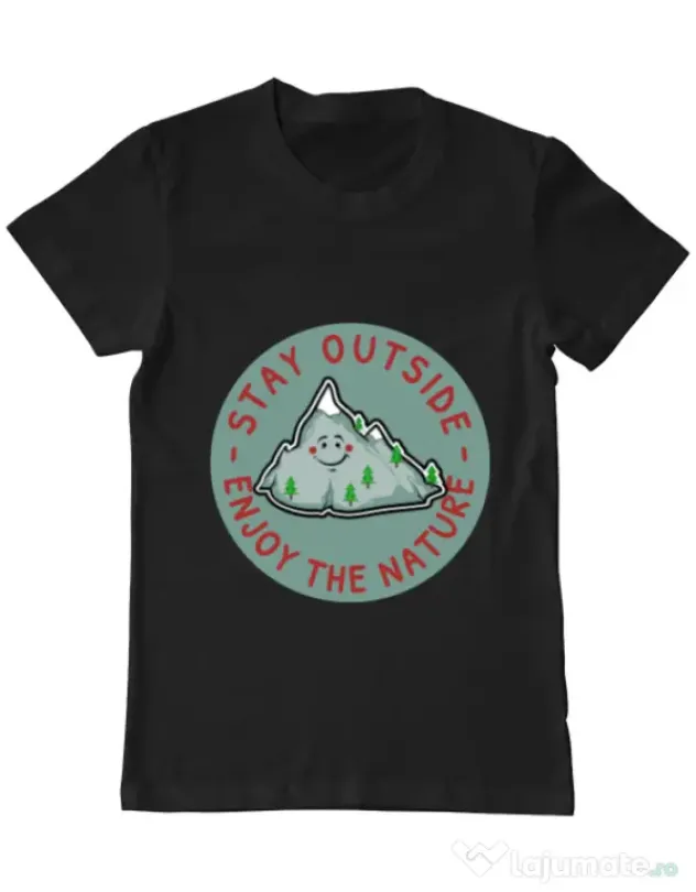 Tricou ADLER barbat Stay outside Negru