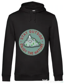Hoodie barbat cu gluga Stay outside Negru