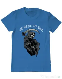 Tricou ADLER barbat We need to talk Albastru azuriu