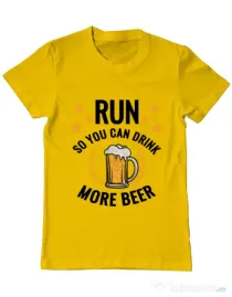Tricou ADLER barbat Drinking more beer Galben