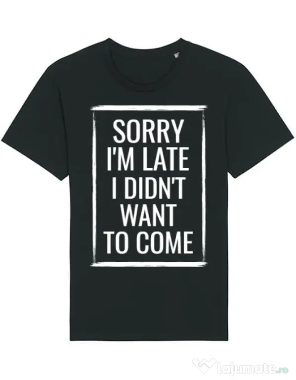 Tricou STANLEY STELLA barbat Sorry i’m late Negru
