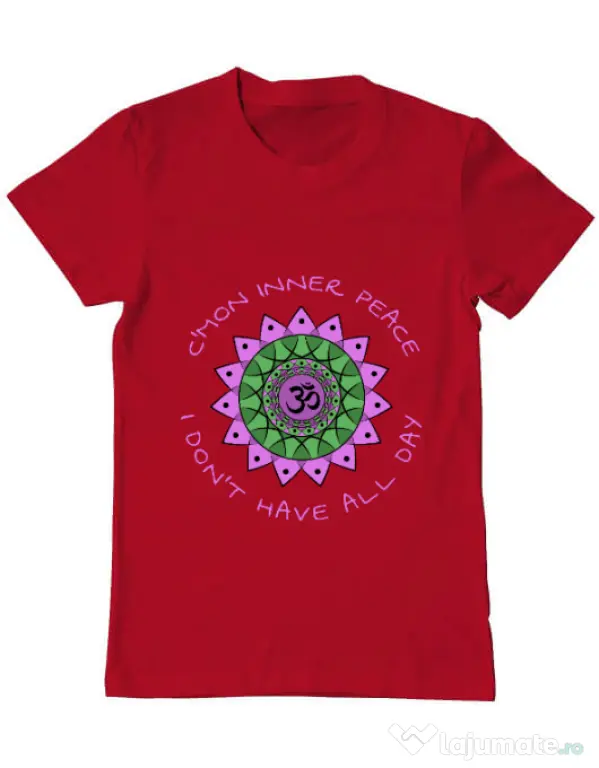 Tricou ADLER barbat C’mon inner peace Rosu