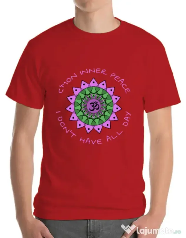 Tricou ADLER barbat C’mon inner peace Rosu