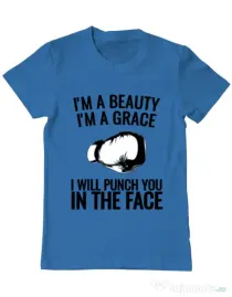 Tricou ADLER barbat I am a grace Albastru azuriu