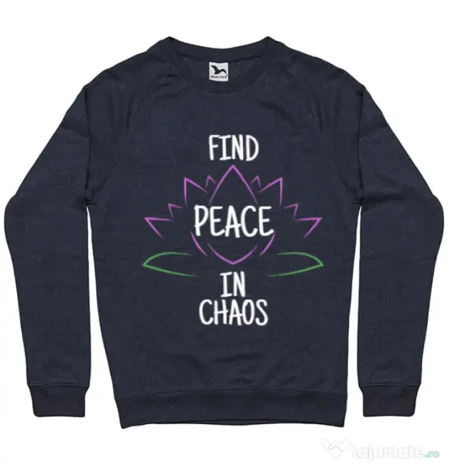 Bluza ADLER barbat Find peace Denim inchis