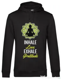 Hoodie barbat cu gluga Inhale love Negru