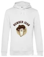 Hoodie barbat cu gluga Number Juan Alb