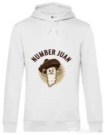Hoodie barbat cu gluga Number Juan Alb