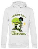 Hoodie barbat cu gluga I want superpowers Alb