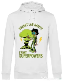 Hoodie barbat cu gluga I want superpowers Alb