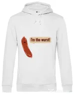 Hoodie barbat cu gluga I’m the wurst Alb