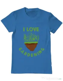 Tricou ADLER barbat I love gardening Albastru azuriu