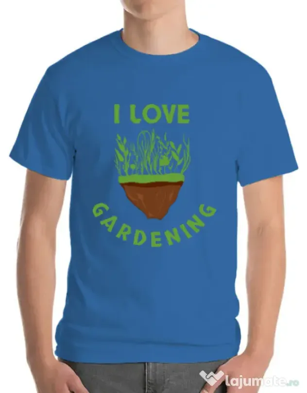 Tricou ADLER barbat I love gardening Albastru azuriu
