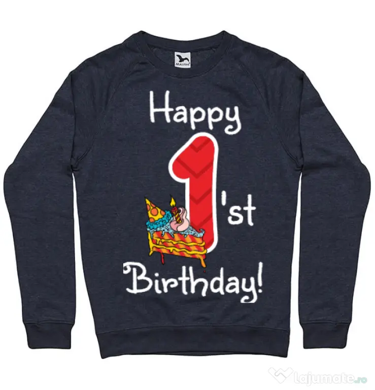 Bluza ADLER barbat Happy Birthday! Denim inchis