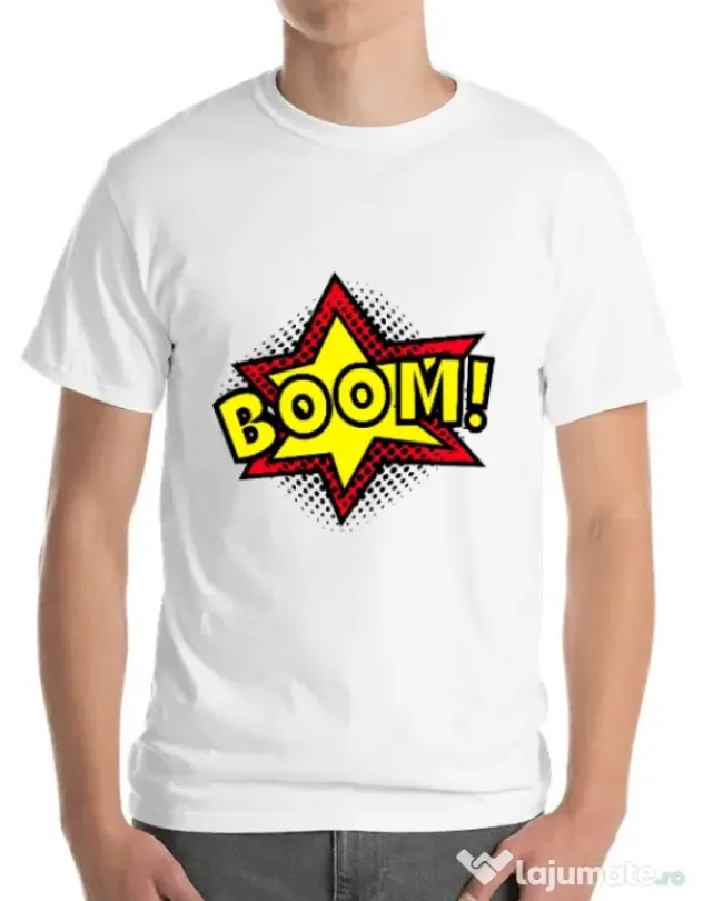 Tricou ADLER barbat Boom! Alb