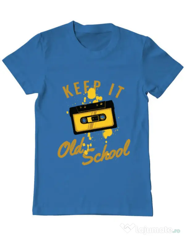 Tricou ADLER barbat Keep it old school Albastru azuriu