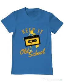 Tricou ADLER barbat Keep it old school Albastru azuriu