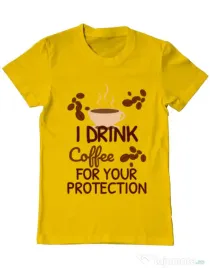 Tricou ADLER barbat Coffee for protection Galben