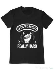 Tricou ADLER barbat Let’s workout Negru
