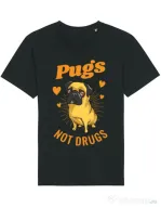 Tricou STANLEY STELLA barbat Pugs not drugs Negru