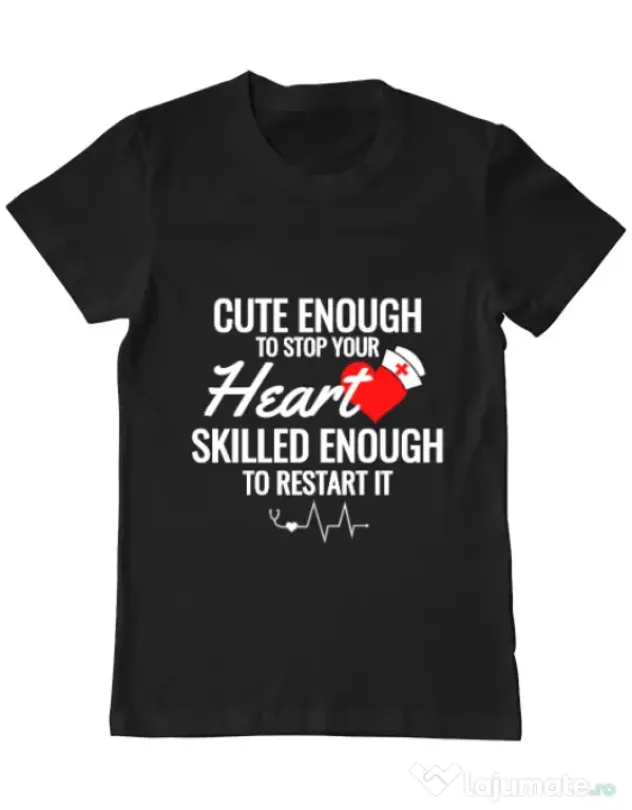 Tricou ADLER barbat Cute enough Negru