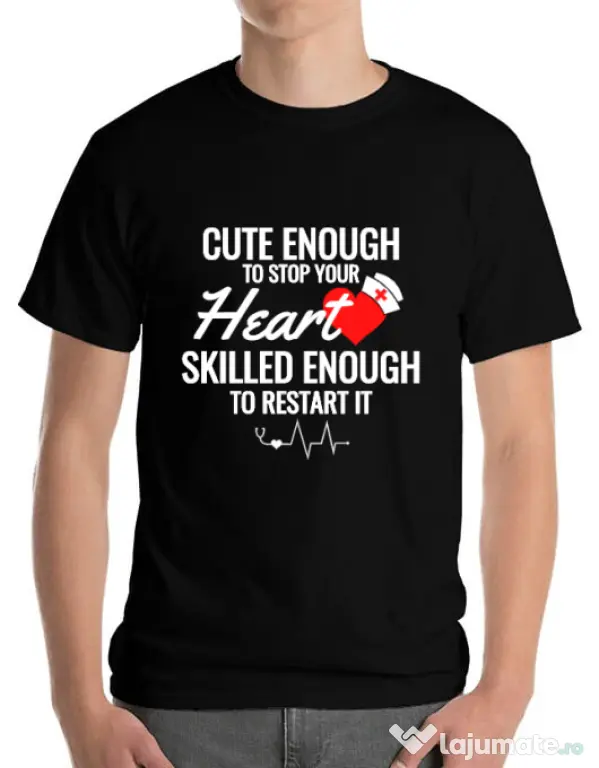 Tricou ADLER barbat Cute enough Negru