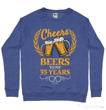 Bluza ADLER barbat Birthday Cheers Albastru melanj