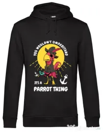 Hoodie barbat cu gluga It’s a parrot thing Negru