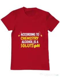 Tricou ADLER barbat Alcohol is a solution Rosu