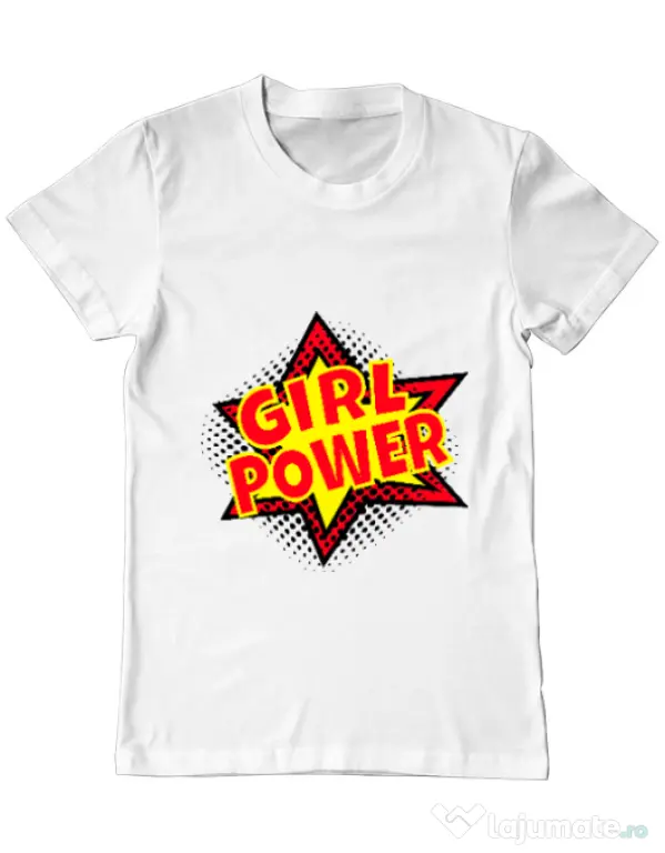 Tricou ADLER barbat Girl power Alb
