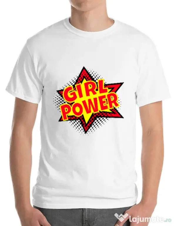 Tricou ADLER barbat Girl power Alb
