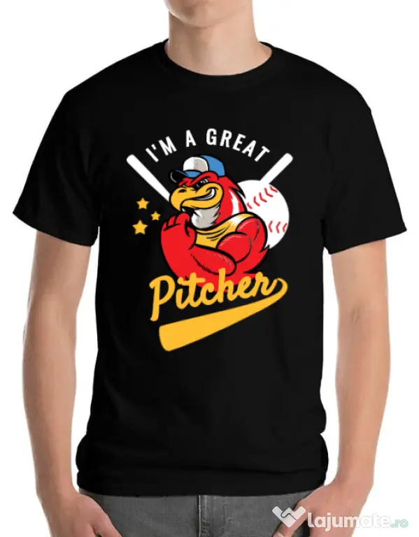 Tricou ADLER barbat Great pitcher Negru