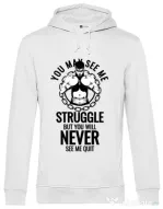Hoodie barbat cu gluga Never quit Alb
